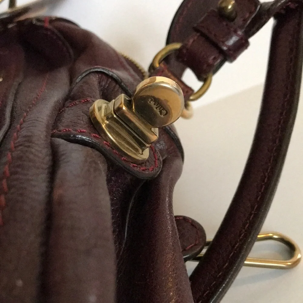 Vintage Chloe Paraty Plum Leather Gold Brass Hardware - Picture 6 of 9